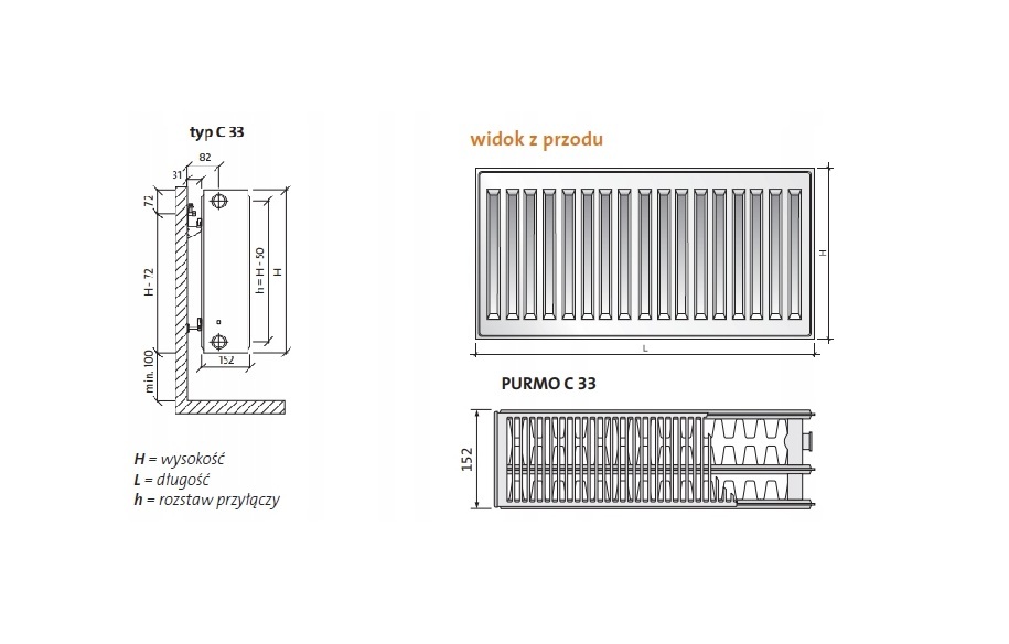 Grzejnik Purmo Compact C33 550x1000 - obrazek 9